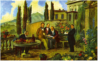 Гаетано та його друзі в Бергамо, 1840